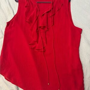 Scarlet Ruffle Tie-Front Blouse